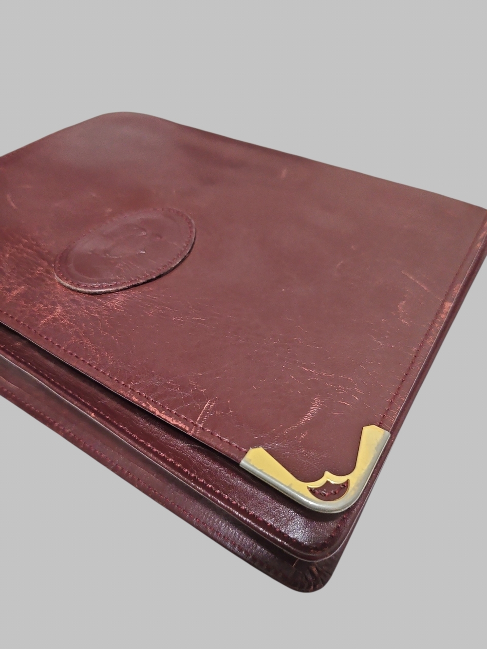 Cartier Must Line Bordeaux Leather Clutch Bag - Picture 7 of 16